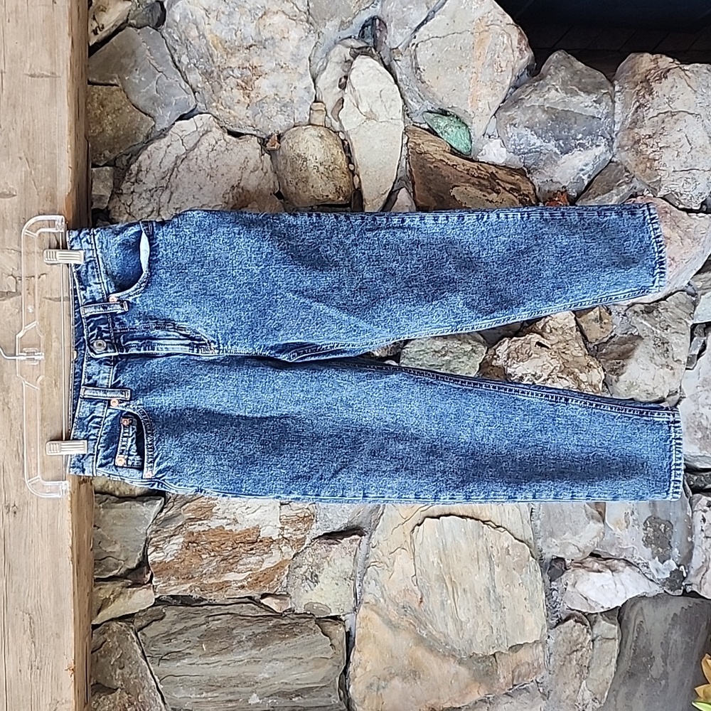 Gap Kids Mom Jeans Girls Size 12 Blue Acid Wash High Rise Denim